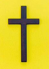 The cross. Wooden christianity symbol
