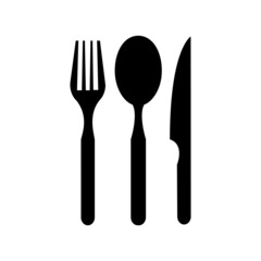Plate icon, fork and spoon vector icon. Plate, fork and spoon illustration symbol.