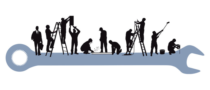 Techniker und Handwerker bei der Reparatur