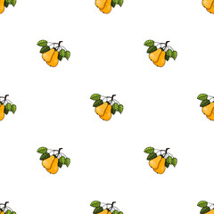 vector seamless autumn pattern with pears