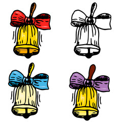 vector set bells isolated on white background