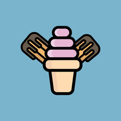 chukky modern ice cream logo