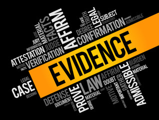 Evidence word cloud collage, social concept background