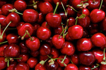 close up of ripe cherry texture as background