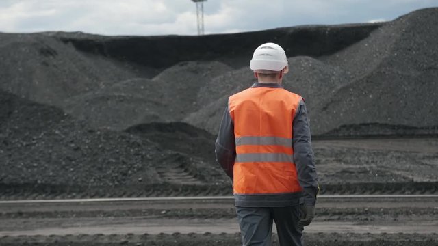 coal mining worker man walk