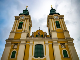 View on the Saint stephens Basilica in Szekesfehervar