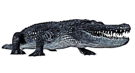 Fototapeta premium Sketch of alligator isolated on a white background