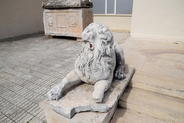 Ancient Marble statue of a lion