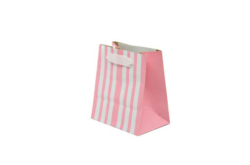 Pink shopping bag isolated on white