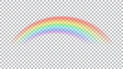 Colored transparent rainbow. Vector illustration. Symbol of good luck and right path. Colorful weather element. Spectral gradient on the arc. Vector rainbow for overlaying on beautiful landscapes. - obrazy, fototapety, plakaty