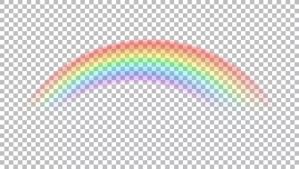 Foto op Canvas Colored transparent rainbow. Vector illustration. Symbol of good luck and right path. Colorful weather element. Spectral gradient on the arc. Vector rainbow for overlaying on beautiful landscapes. © cuppuccino