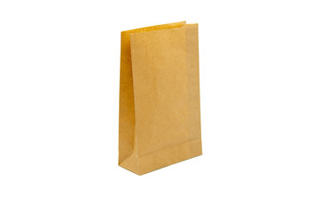 Plain Brown paper bag isolated on white background