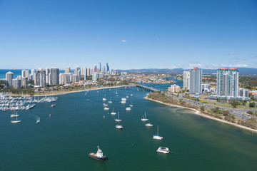 Boats sailing the bay in Surfers Paradise