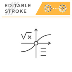 Mathematical graph editable stroke line icon