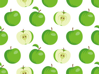 Vector illustration of apples. Seamless pattern.