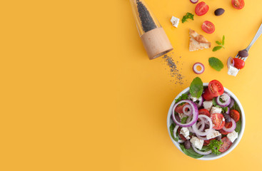 Summer greek salad background