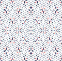 Tribal geometric ornament. Rhombus seamless pattern.