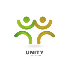 colorful smooth gradient unity, crowd, people, social logo vector template