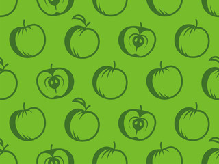 Seamless pattern of apples. Vector illustration.