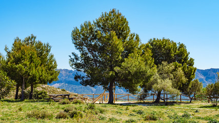 Fototapeta na wymiar Rest area in mountains, Spain