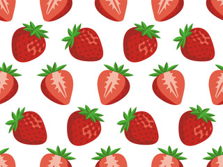 Vector illustration of strawberries. Seamless pattern.