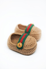 Baby Shoes on white background.