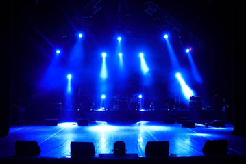 Free stage with lights