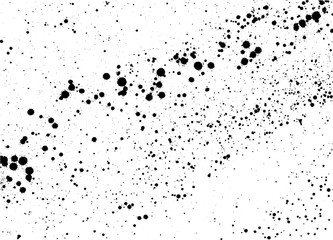 Paint splatter black over white. Ink blots grunge texture and background. Spray graffiti pattern.