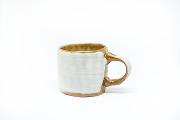 Teacup on white background.