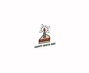 Birthday cake icon vector illustration. Happy birthday. Cake for birthday celebration with candles.