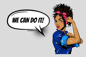We can do it black woman girl power pop art