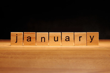 January wooden blocks.