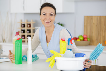 Obraz na płótnie Canvas woman cleaning