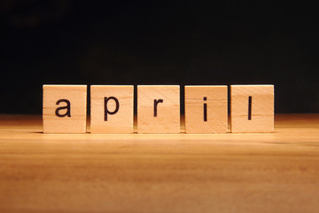 April wooden blocks.