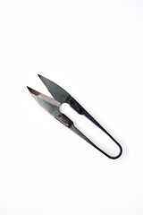 Scissors on white background.