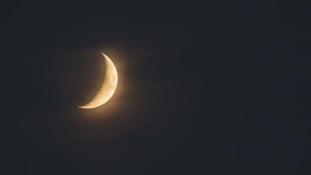 The beautiful view on the bright moon
