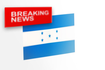 Breaking news, Honduras country's flag and the inscription news