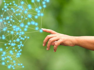 communication network cloud, Media worldwide technology Communication concept