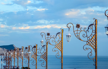 Street forged lanterns Anapa, Russia.