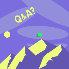Word writing text Q And A Question. Business concept for in which demonstrating asks questions and other answer them Mountains with Shadow Indicating Time of Day and Flag Banner on One Peak.