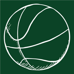 Vector Chalk Sketch Ball for Basketball