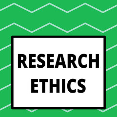 Writing note showing Research Ethics. Business photo showcasing interested in the analysis ofethicalissues that raised Big square background inside one thick bold black outline frame.
