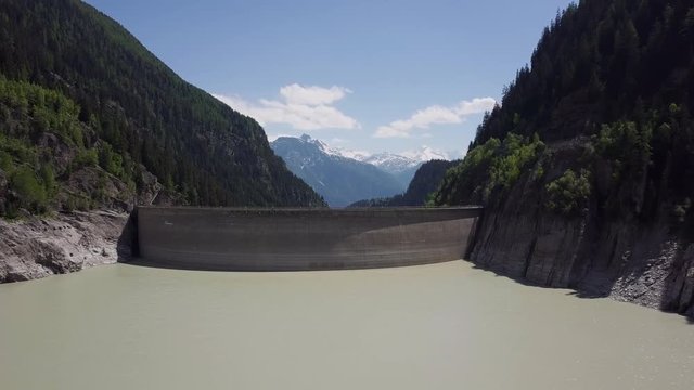Reservoir Lake, Artificial Lake Stausee Gibidum in Blatten Naters Switzerland