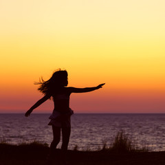 silhouette of a girl