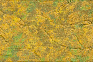 Metal iron destroyed. Background copper- 3D rendering