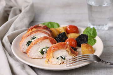 Sliced Stuffed Chicken Breast