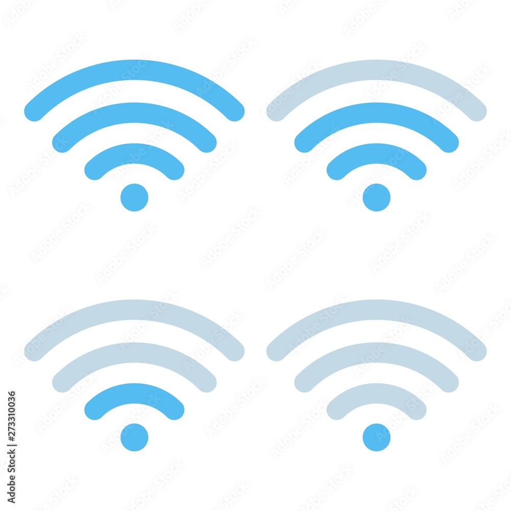 Poster wifi different signal levels. wireless signal strength indicator icon. sign for remote internet acce