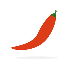  Vector Red Chilli isolated in White Background.