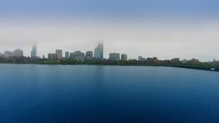 this shot was taken from the bird view in my Drone in Boston, Massachusetts, we can see the bay the...