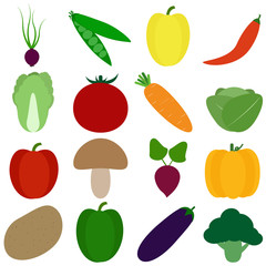 set of cute cartoon veggies and fruits. healthy life set.